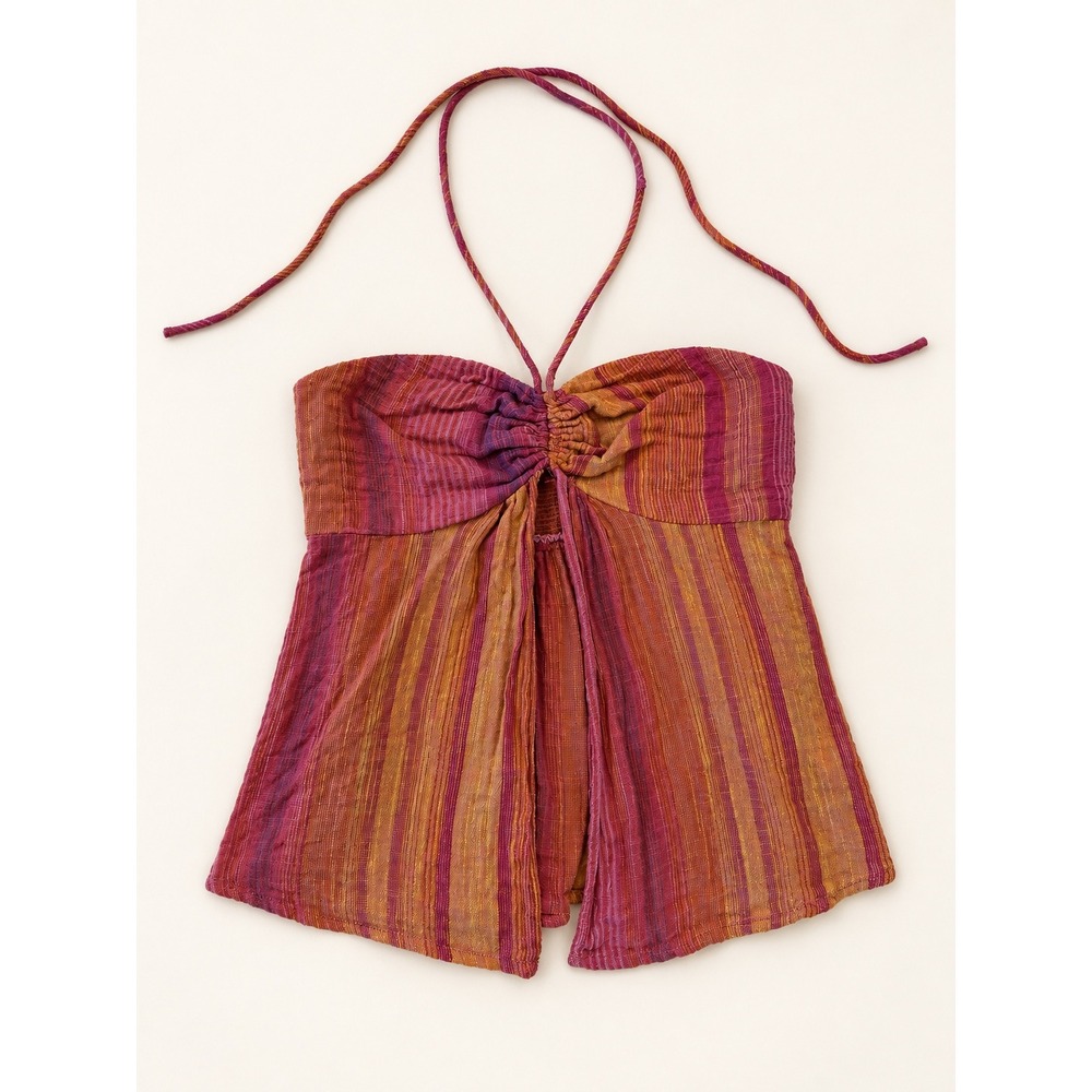 Ecoté Urban Outfitters Halter Top M Pink Orange Boho Whimsy Fairy Y2K